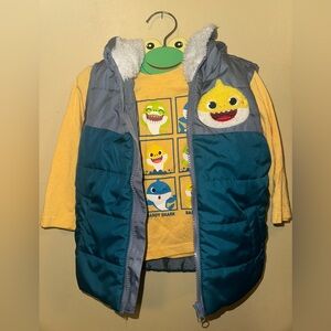 Nickelodeon Baby Shark Blue and Yellow Kids Shirt & Vest